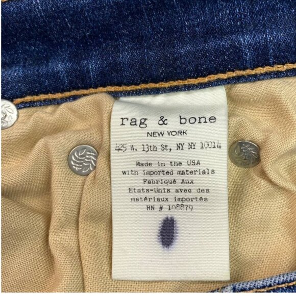 Rag & Bone Dive Skinny  High Rise Jean Eddy Sz 26 Raw Hem - Picture 6 of 10